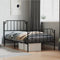 vidaXL - Bedframe - met - hoofd- - en - voeteneinde metaal - zwart - 100x190 - cm