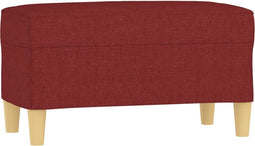 vidaXL - Bankje - 70x35x41 - cm - stof - wijnrood