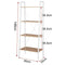 Woltu Houten Opbergkast 4 Lagen - Stevig Metaal/Wit - 60x35x148 cm