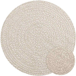 vidaXL - Vloerkleed - ZIZUR - crème - binnen - en - buiten - Ø - 90 - cm - jute - look