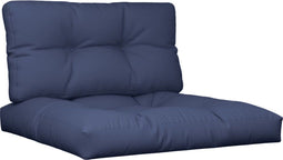 vidaXL - Palletkussenset - 70x40x12 - cm - stof - marineblauw