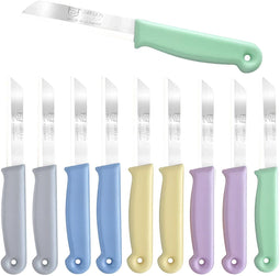 Solingen Schilmesje - RVS Glad 9 cm met Blade Cover - Pastelkleuren Mix (10 stuks)