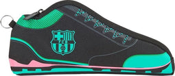Etui, Schooletui, Tekenetui, Organizer - F.C. Barcelona Junior - Polyester - Zwart, Turkoois, Zalmroze (24 x 10 x 3 cm)