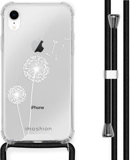 iMoshion Hoesje Geschikt voor iPhone Xr Hoesje Met Koord - iMoshion Design Hoesje met Koord - Wit / Transparant / Dandelion