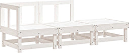 vidaXL - 3-delige - Loungeset - massief - grenenhout - wit