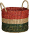 Mica Decorations Mand - Set van 3 - H29 x Ø32 cm - Bruin Rood Groen Roze (set van 3)