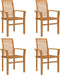 vidaXL - Stapelbare - Tuinstoelen - 4 - stuks - Massief - Teakhout