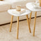 SoBuy FBT74-W - Bijzettafel Set van 2 - Wit Houten met Planken (2 stuks)