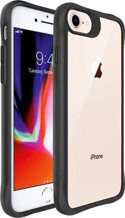 iMoshion Hoesje Geschikt voor iPhone SE (2022) / SE (2020) / 8 / 7 Hoesje - iMoshion Rugged Hybrid Case - Zwart / Transparant