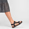 PS Poelman Amon - Dames Faux PU Sandalen met Klittenband - Zwart - Maat 37