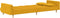 vidaXL - Slaapbank - 2-zits - met - 2 - kussens - stof - geel