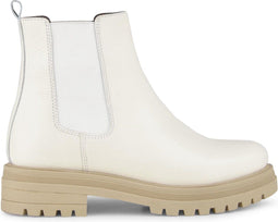 PS Poelman Mink - Chelsea boots - Chunky zool 4,5 cm - Crème Wit - Maat 40