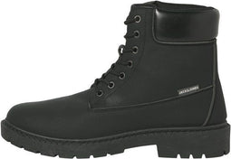 Jack & Jones Thames Boot - Heren Veterschoenen - Synthetisch leer - Antraciet zwart - Maat 45