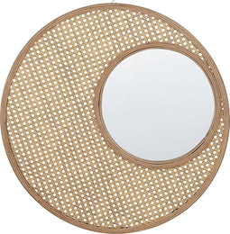 Beliani PALAU - Wandspiegel - Beige - PE rotan