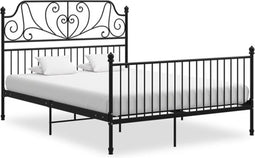 vidaXL - Bedframe - metaal - zwart - 140x200 - cm