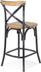 Alterego Cottage Mini Barkruk - Zwart Verouderde Walnoten Afwerking - 47x50x100cm