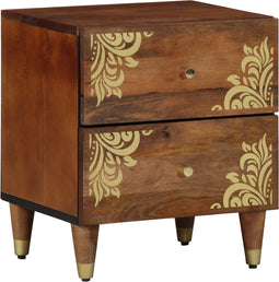 vidaXL - Nachtkast - 40x33x46 - cm - Massief - Houten - Mangohout
