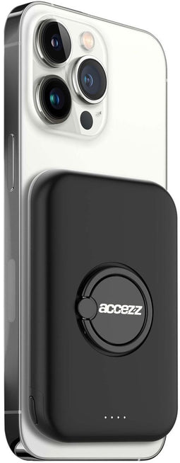 Accezz MagSafe Powerbank - 5000 mAh - Draadloos opladen met ringhouder