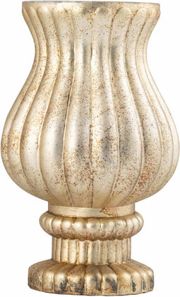 PTMD Windlicht Qaiser - 19x19x29 cm - Glas - Goud