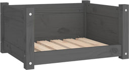 vidaXL - Hondenmand - 55,5x45,5x28 - cm - massief - grenenhout - grijs