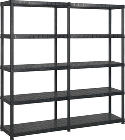 vidaXL - Opbergrek - 5-laags - 170x40x185 - cm - kunststof - zwart