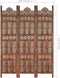 vidaXL - Kamerscherm - 3 - panelen - handgesneden - 120x165 - cm - mangohout - bruin