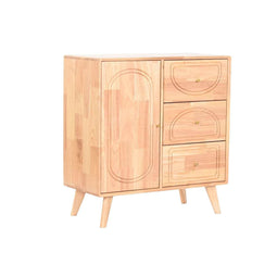 Dientafel Home ESPRIT Natuurlijk Metaal Rotan Rubberwood 73,5 x 35 x 78 cm