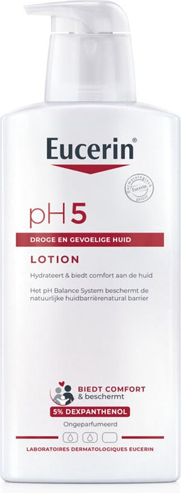 Eucerin pH5 Bodylotion - Lotion voor Droge en Gevoelige huid - Ongeparfumeerd - 5% Dexpanthenol - 400ml