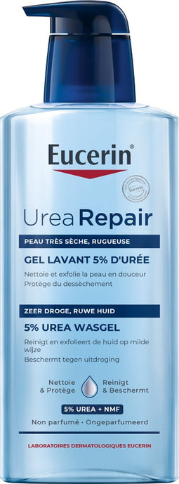 Eucerin UreaRepair Wasgel 5% Urea - Ureum Douchegel - voorkomt Uitdroging van de huid - Zonder Parfum - 400 ml