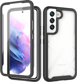 iMoshion Hoesje Geschikt voor Samsung Galaxy S22 Hoesje - iMoshion 360° Full Protective Case - Zwart / Transparant