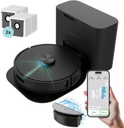 Heevey Robotstofzuiger Pro - Automatisch leegstation - Dweilfunctie - Zwart