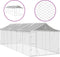 vidaXL - Hondenkennel - met - dak - 3x9x2,5 - m - gegalvaniseerd - staal - zilverkleur