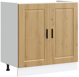 vidaXL - Spoelbakonderkast - Porto - 80x46x81,5 - cm - hout - artisanaal - eiken