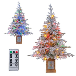 Coast Kunstkerstboom 120 cm - 100 LED Meerkleurig & Warmwit - Groen/Wit