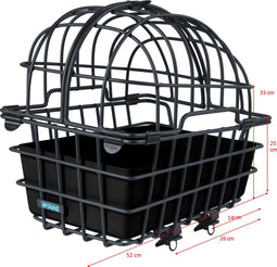 LUNA XL - Hondenfietsmand - Lichtgewicht met deelbare koepel - Zwart