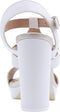 Liu Jo Hebe 15 - Dames Sandalen met Blokhak - Goudkleurige Accenten - Wit - Maat 39