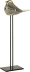 J-Line decoratie Vogel Op Voet - glas - amber/bruin - large