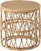 J-Line bijzettafel Golf Patroon - rotan - naturel - set van 2