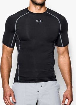 Under Armour HeatGear® Armour Compression Shirt - Korte Mouwen - UPF 30+ - Zwart (L)