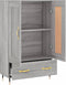 vidaXL - Hoge - kast - 69,5x31x115 - cm - bewerkt - hout - grijs - sonoma - eikenkleurig