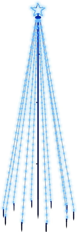 vidaXL - Kerstboom - met - grondpin - 310 - LED's - blauw - 300 - cm