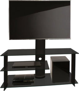 VCM TV Meubels TV Kabinet Rek TV Subwoofer Alu Glas Tafel Bulmo Zwart TV Meubels TV Kabinet Rek TV Subwoofer Alu Glas Tafel Bulmo Zwart