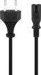 Euro connection cable, Euro plug type C, CEE 7/16 on device socket C7, black, 3 meters
