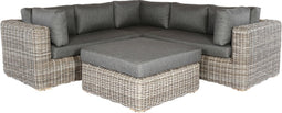 eurofar cervo loungeset - hoekbank - wicker - bruin