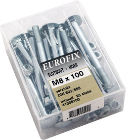 Eurofix slotbout verzinkt M8x130 25ST