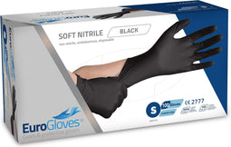 Euroglove soft nitrile - zwart- Wegwerphandschoen - Maat S - 100 stuks