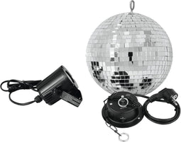 EUROLITE Discobal set met motor en led spot - Spiegelbol - Discobol 20cm