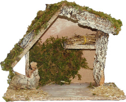 Euromarchi lege kerststal - zonder figuren - L25 x B13 x H21 cm -hout