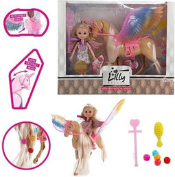Europaleis - Kinderpop en eenhoorn beweegbaar - Pop - Paard - Eenhoorn - Meisjes speelgoed - Beweegbaar - Barbie