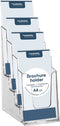 Europel Folderbakjes meervoudig – Flyers, Folders & Visitekaartjes – 4x 1/3 A4 – 9,9 x 21 cm – Glasheldere presentatie – Beurzen en kantoren